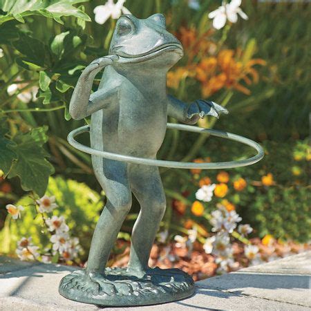 Hula Hoop Frog Garden Sculpture Frog Decor Garden Frogs Frog Art