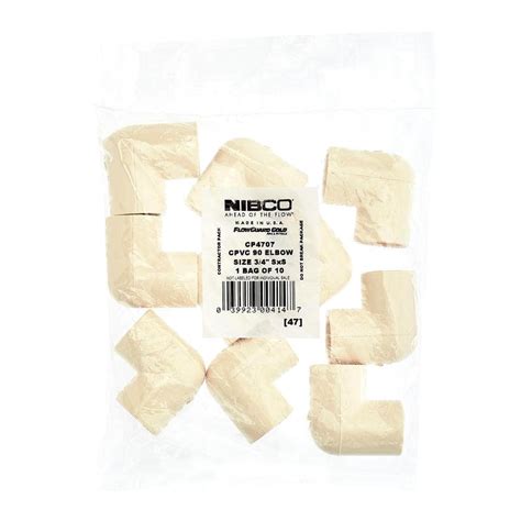 Nibco In Cpvc Cts Degree Slip X Slip Elbow Fitting Pack