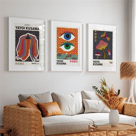 Yayoi Kusama Art Yayoi Kusama Poster Yayoi Kusama Set Of 3 Prints