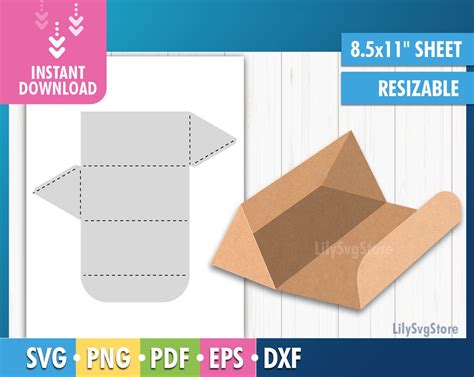 Box Template Svg Triangle Box Svg Packaging Box Svg Diy Etsy Australia