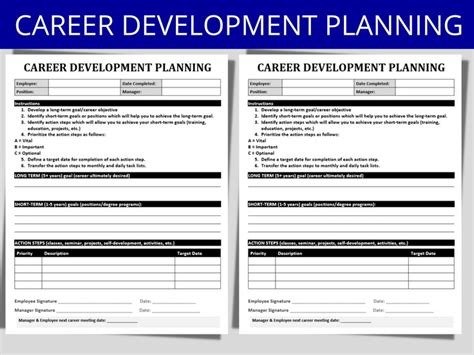 Career Development Planning Template Employee Training Document MS