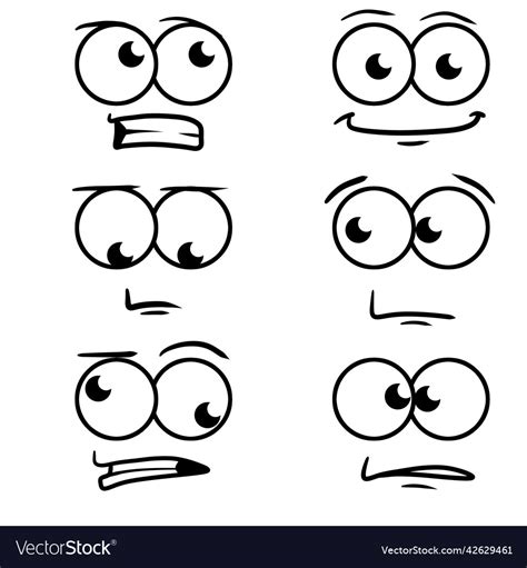 Funny eyes with emotions Royalty Free Vector Image