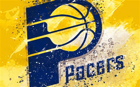 Download wallpapers Indiana Pacers, 4k, grunge art, logo, american ...