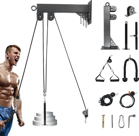 Trendbox Pulley System Gym Tricep Rope Pull Down Training Cable Machine Lat Pulldown