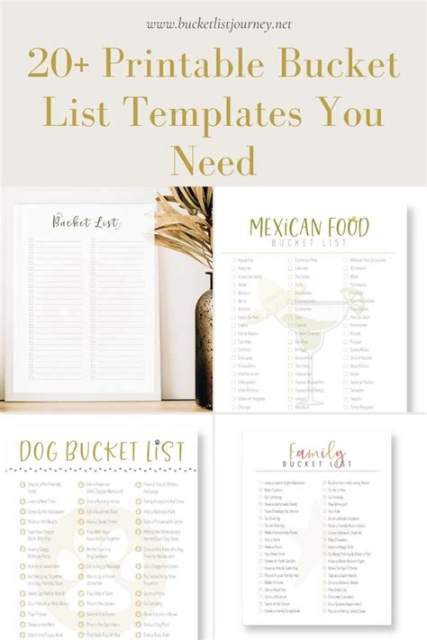 Cute Printable Bucket List Template