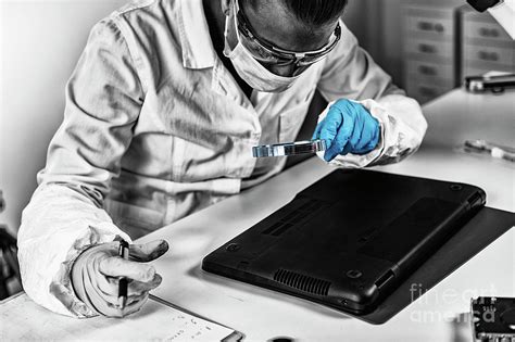 Digital Forensic Investigator At Work Photograph By Microgen Imagesscience Photo Library