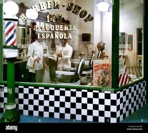 Old Fashioned Barber Shop Circa 1950s At The New York State Museum