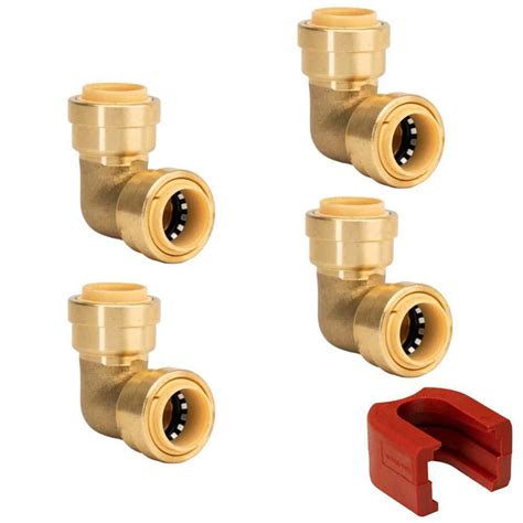 QUICKFITTING 1 2 In Brass 90 Degree Push To Connect Elbow Fitting With