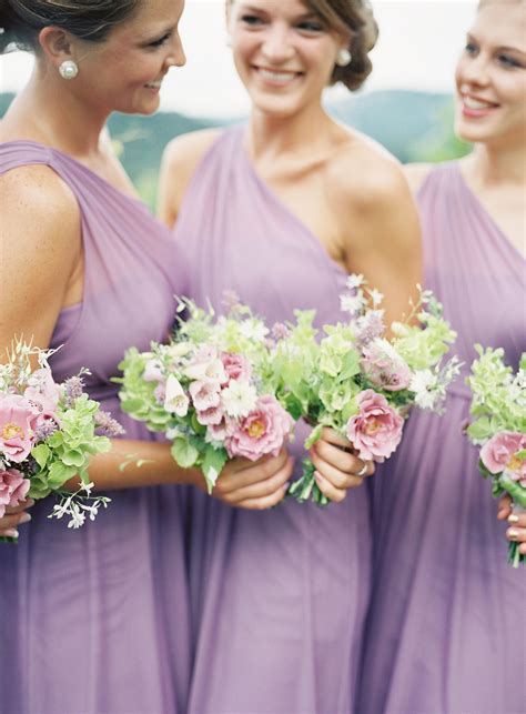 Davids Bridal One Shoulder Wisteria Purple Bridesmaid Dresses