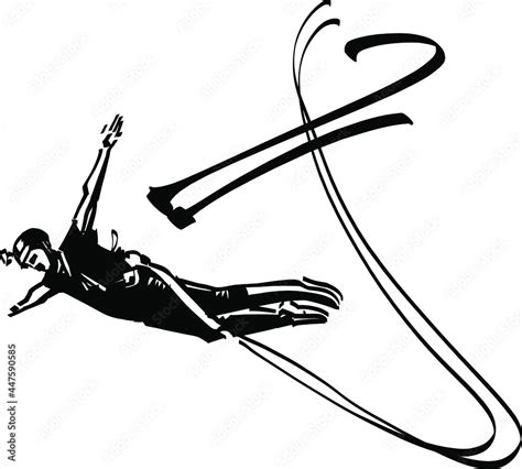 Vector Illustration Of A Bungee Jump Person Stock Vector Adobe Stock