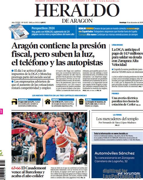 Periodico Heraldo De Aragon 31 12 2023