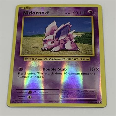 Pokemon Nidoran Reverse Holo Common Xy Evolutions Pack Fresh Nm