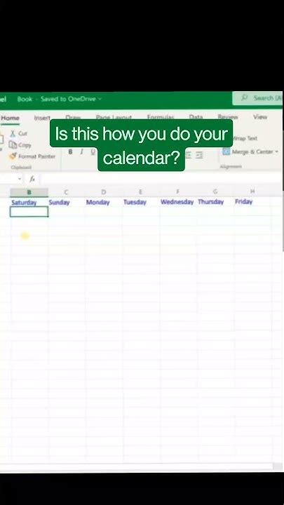 Calendar In Excel Using Sequence Function Youtube