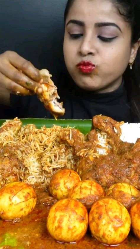 Ashifa Asmr Eating Spicy Chicken Leg Piece Chicken Curry Rice Egg Curry Mukbang Video R