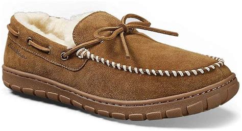 Eddie Bauer Mens Shearling Lined Moccasin Slipper Slippers