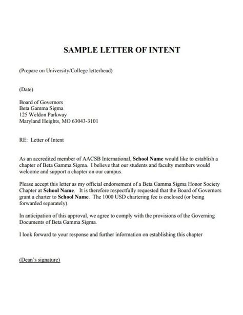 Letter Of Intent Template Free Word Templates Letter Of Intent