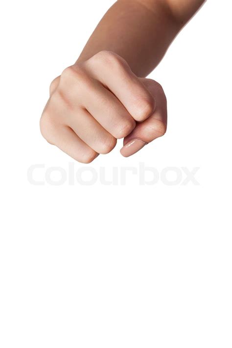 Female Hand With A Clenched Fist Isolated Stock Image Colourbox