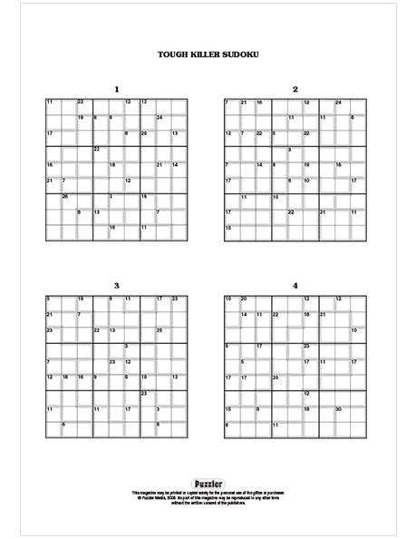 Free Printable Killer Sudoku Easy Download Free Printable Killer