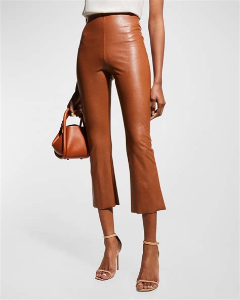 Commando Faux Leather Cropped Flare Pants Neiman Marcus