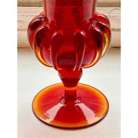 1970s Italian Hand Blown Red Glass Vase Chairish