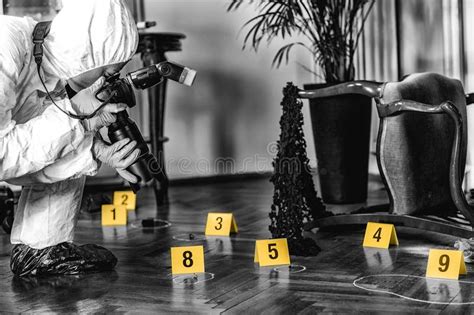 Forensics. Collecting Clues from the Crime Scene Stock Image - Image of ...