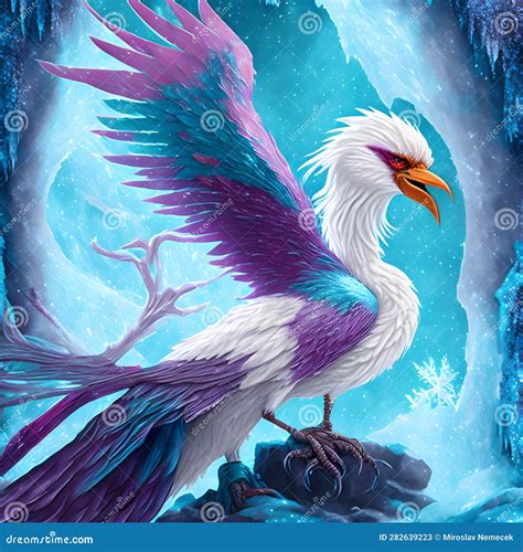 Phoenix Ice Bird Generative Ai Illustration Stock Illustration