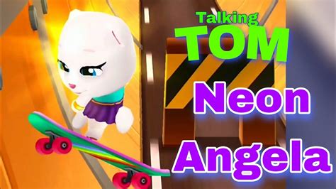 Talking Tom Gold Run Neon Angela Special Skating Skills Ginger