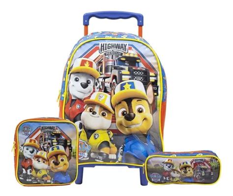 Kit Mochila Patrulha Canina Rodas Estojo Lancheira Infantil MercadoLibre