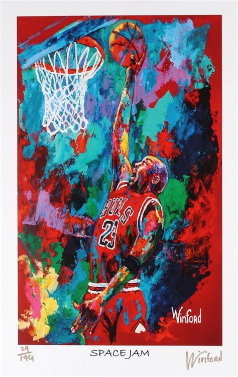 Michael Jordan Bulls 11x17 Space Jam Signed Winford Limited Edition