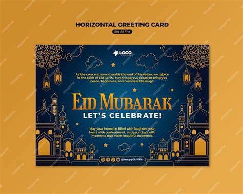 Free Psd Eid Al Fitr Celebration Desktop Greeting Card