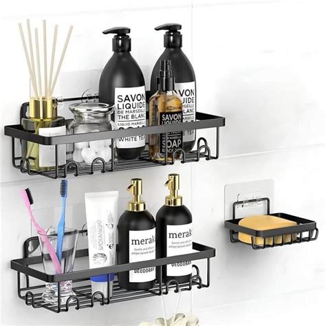 Support Douche Sans Percage Porte savon douche Etagère de de Douche Lot