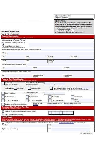 New Vendor Setup Form Template Excel Prntbl Concejomunicipaldechinu