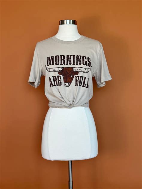 Mornings Are Bull Longhorn Graphic Tee Head Over Boots