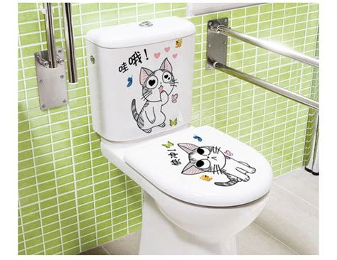 Creative Personalized Toilet Stickers Cute Funny Cheese Cat Toilet ...