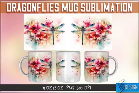 Dragonflies 11 15 Oz Mug Sublimation Graphic By Flydesignsvg