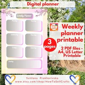 Cute Planner. Student Planner, Planner for Teenager Pink, Printable - Etsy