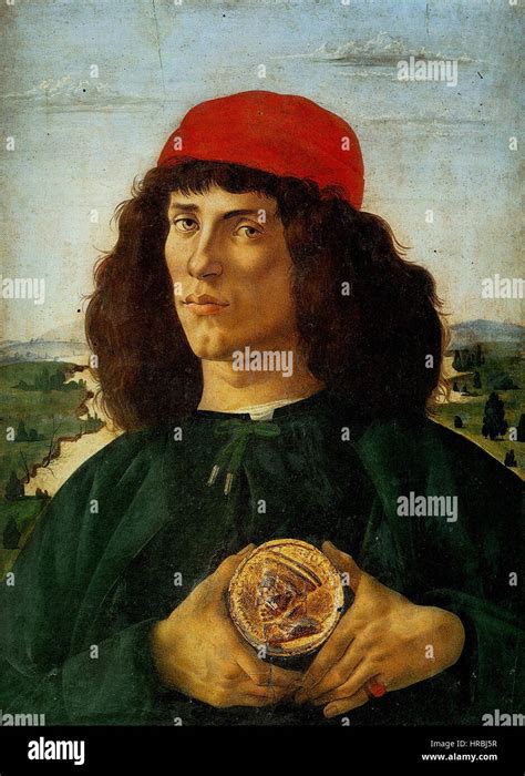 Sandro Botticelli Portrait Of A Man With A Medal Of Cosimo The Elder