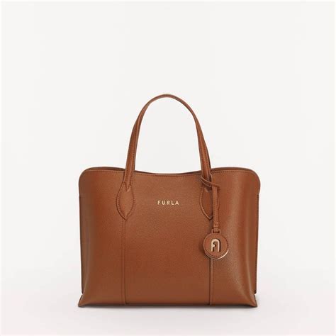 FURLA Vittoria Large Leather Tote Cognac 名牌 手袋及銀包 Carousell