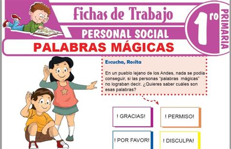 Palabras M Gicas Para Primero De Primaria Fichas De Trabajo