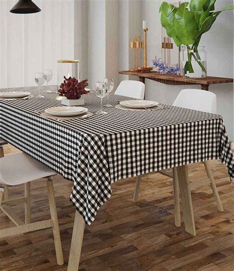 Toalha De Mesa Xadrez Preto E Branco 10 Lugares Mesa Chiq Toalhas