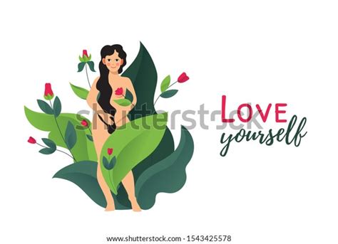 Love Yourself Body Positive Naked Beautiful Stock Vector Royalty Free Shutterstock
