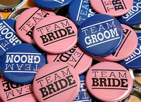 Team Bride Team Groom Pink Blue 50 Pack Buttons Pinbacks 1 Etsy