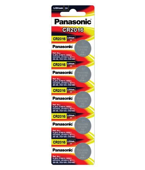 Buy Panasonic Cr2016 3v Lithium Coin Battery 5pcs At Best Price