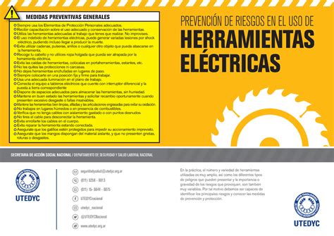 Folleto Prevencion De Riesgos Herramientas Electricas En La Pr Ctica