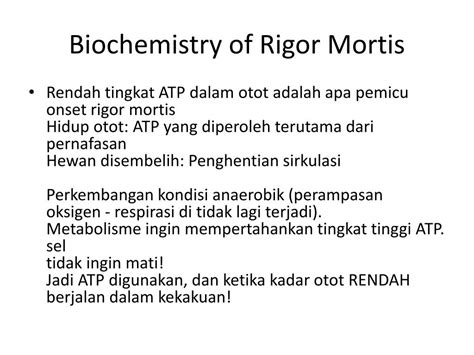 Ppt Biochemistry Of Rigor Mortis Powerpoint Presentation Free