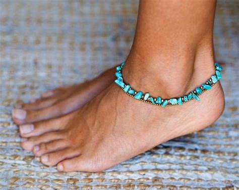 Turquoise Anklet Turquoise Ankle Bracelet For Women Etsy