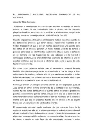 El Saneamiento Procesal Pdf