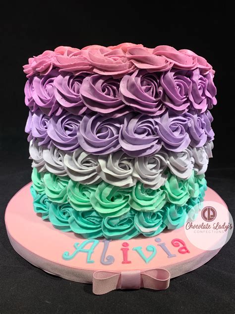 Beautiful Rosette Birthday Cake For A Beautiful Birthday Girl