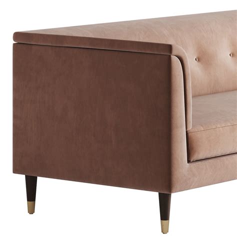 Tufted Cream White Velvet Sofa 3d Model Buy Download 3dbrute