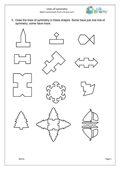 Geometry Lines Of Symmetry Worksheets